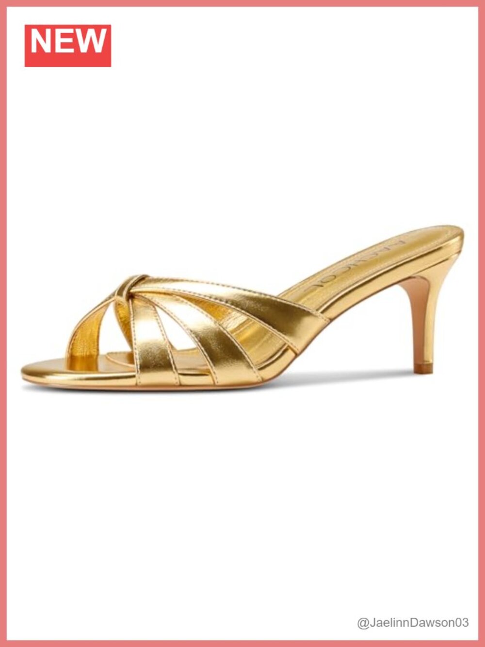 Women's Strappy Open Toe Mule Kitten Heels Slip-On Low Heel Party Sandals 2.5
